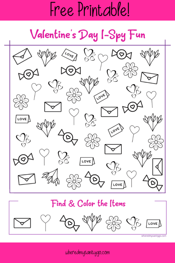 Valentines Day I Spy Printable