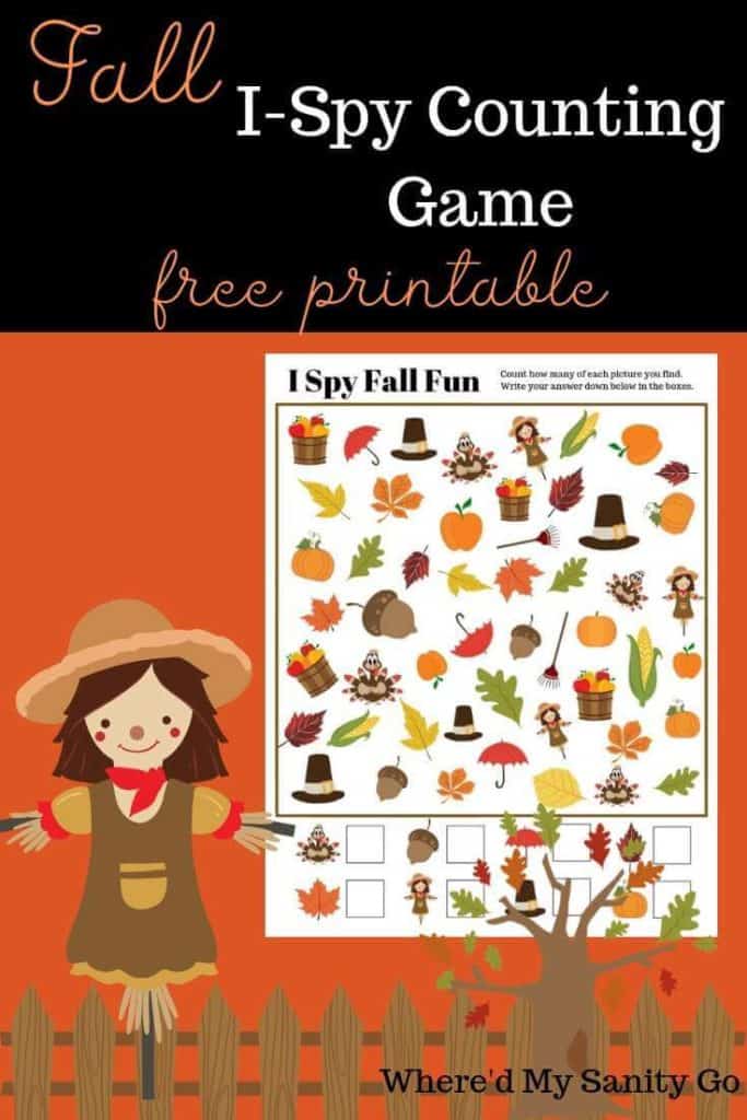 Fall I Spy Game Free Printable Game To Help With Counting