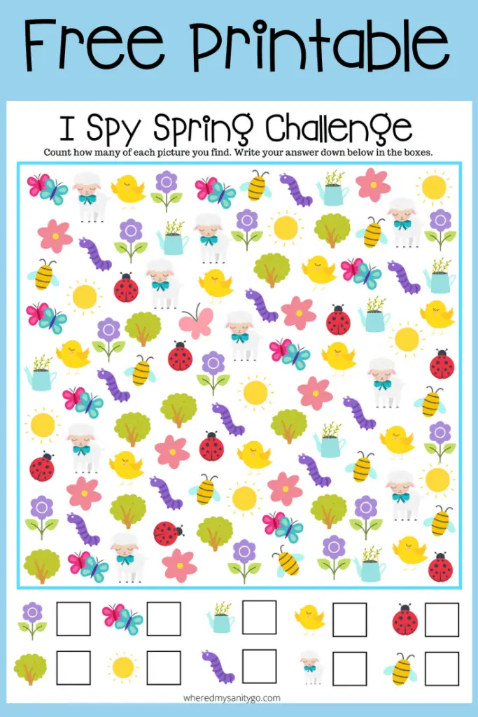 I Spy Spring Printable Activity To Help Learn Colors