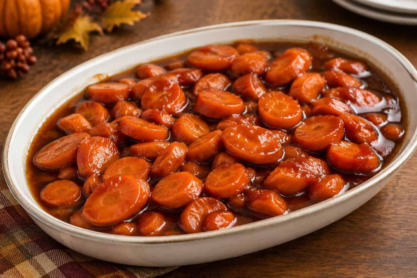 Carrots in a heavy brown sugar glaze