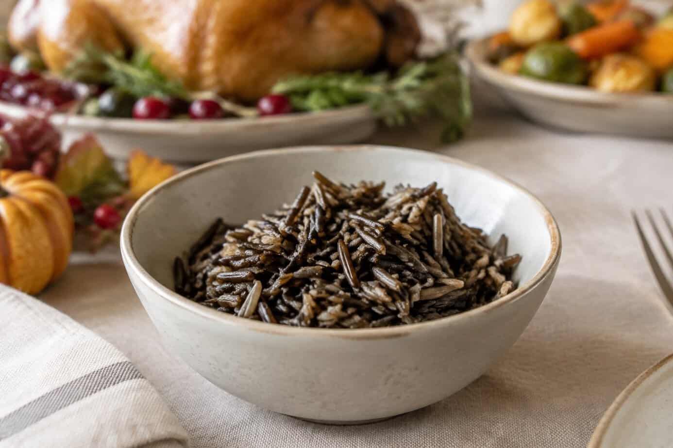 A bowl of wild rice
