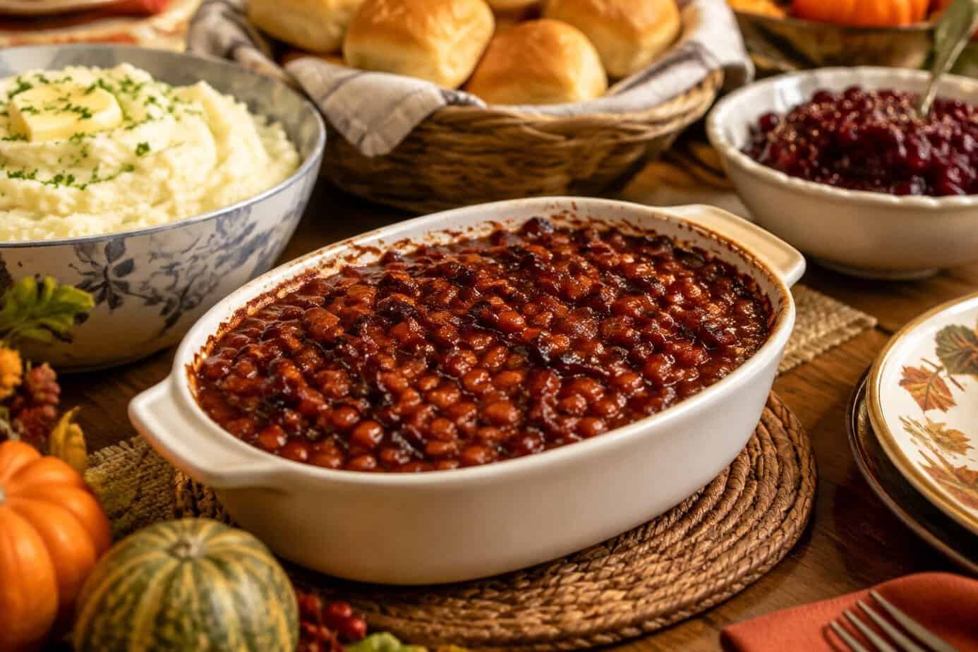Baked beans on the Thanksgiving table