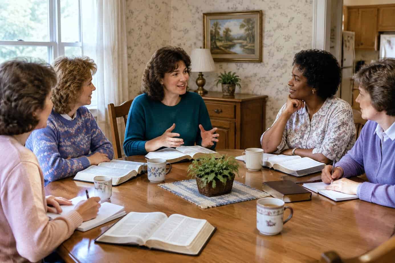A group of women at a weekday morning Bible study